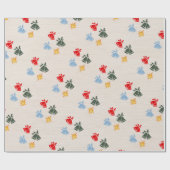 リネンクラシックジンルベルスタークリスマス ラッピングペーパー (フラット)
