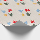 リネンクラシックジンルベルスタークリスマス ラッピングペーパー (角)