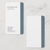 リネングレーブルーホワイトミニマルプロフェッショナル 名刺 (正面/裏面)