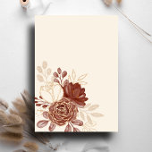 リネンゴールドグリッターワーターカラー花柄イスラムメヘンディ 招待状