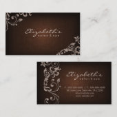 リネンサロンスパフローラフラワーズブラウンベージュ 名刺 (正面/裏面)