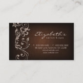 リネンサロンスパフローラフラワーズブラウンベージュ 名刺 (裏面)