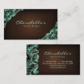 リネンサロンスパフローラ名刺ブラウンミント 名刺 (正面/裏面)