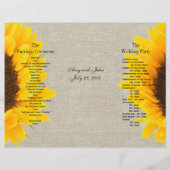 リネンサンフラワー素朴 |結婚式 プログラム (裏面)