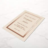 リネンシンプルウェディング セーブザデート ローズゴールド 箔招待状 (回転した状態)