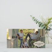 リネンシンプルスタイルラベル写真クリスマスカード シーズンカード (スタンド正面)