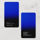 リネンシンプルブルーブラックミニマルモダンリスト 名刺 (正面/裏面)
