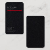 リネンシンプルプレインブラックレッドミニマモダンリスト 名刺 (正面/裏面)