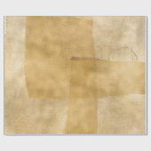 リネンジュテクロスバーラップ素朴金ゴールドミニマル ラッピングペーパー (フラット)