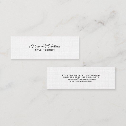 リネンスリムモダントレンディー魅力的名刺 スキニー名刺 (正面/裏面)