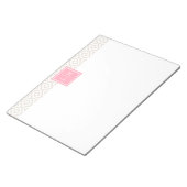 リネンダイアモンズパターンとモノグラム ノートパッド (アングル)