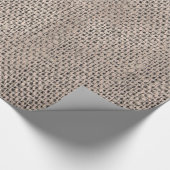 リネンテクスチャバラブロンズベージュ素朴コテージ ラッピングペーパー (角)