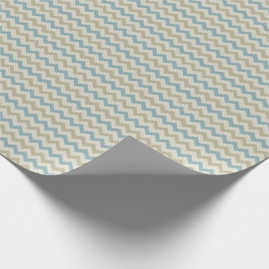 リネンテクスチャ上のシェブロン模様 ラッピングペーパー (角)