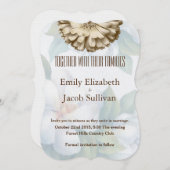 リネンデイジーライムグリーン自然結婚式招待状 セーブザデート (正面/裏面)