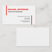 リネントレンディーエレガントモダンシンプルレッドホワイト 名刺 (正面/裏面)