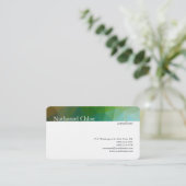 リネントレンディーブルーグリーンストライプクリエイティブモダン 名刺 (スタンド正面)