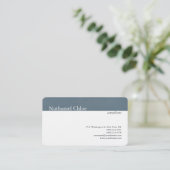 リネントレンディーブルーグレイストライプクリエイティブモダン 名刺 (スタンド正面)