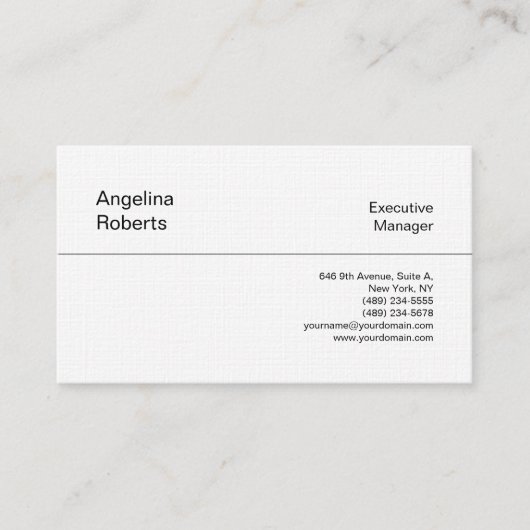 リネントレンディープロフェッショナルプレインミニマル 名刺 (正面)