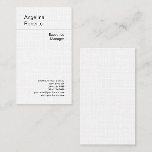 リネントレンディープロフェッショナルプレインミニマル 名刺 (正面/裏面)