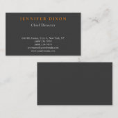 リネントレンディーミニマリストグレーオレンジプロフェッショナル 名刺 (正面/裏面)