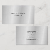 リネントレンディーミニマルプロフェッショナルシルバーグレイ 名刺 (正面/裏面)