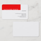 リネントレンディーレッドストライプクリエイティブホワイトモダン 名刺 (正面/裏面)