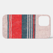 リネンニットウェアの赤いプリントストライプ  Case-Mate iPhoneケース (裏面 (横))