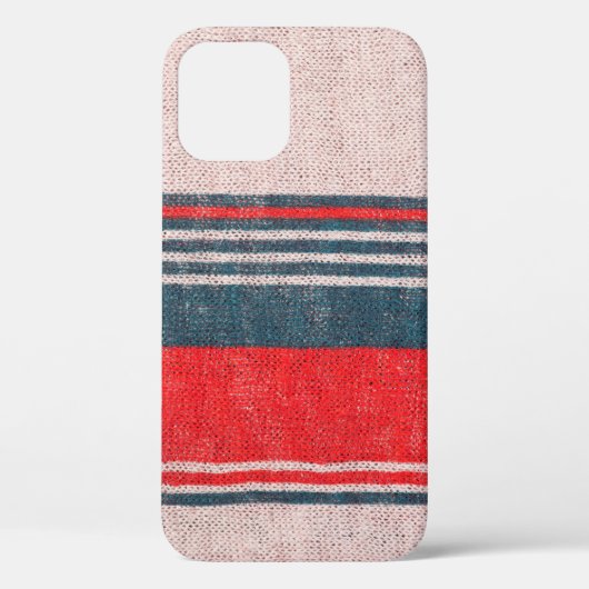 リネンニットウェアの赤いプリントストライプ  Case-Mate iPhoneケース (裏面)