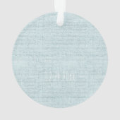 リネンパステルグリーンベビーネーム誕生日スウィート オーナメント (裏面)