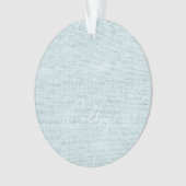 リネンパステルグリーンベビーネーム誕生日スウィート オーナメント (正面)