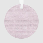 リネンパステルピンクベビーガール名Birthdate Sweet オーナメント (裏面)