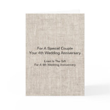 リネンパーソナライズされたパタ結婚ン4周年