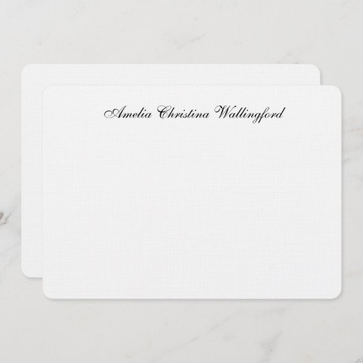 リネンパーソナライズされたフラットノートカード ノートカード (正面/裏面)