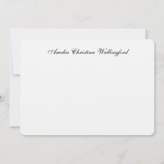 リネンパーソナライズされたフラットノートカード ノートカード (正面)