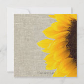 リネンヒマワリの素朴な結婚式招待状 招待状 (裏面)