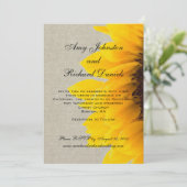 リネンヒマワリの素朴な結婚式招待状 招待状 (スタンド正面)