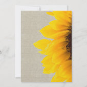 リネンヒマワリの素朴な結婚式招待状 招待状 (裏面)