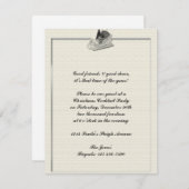 リネンファッションドパターンの古いそり 招待状 (正面/裏面)