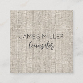 リネンファブリック自然名オフィスのタイムレス スクエア名刺