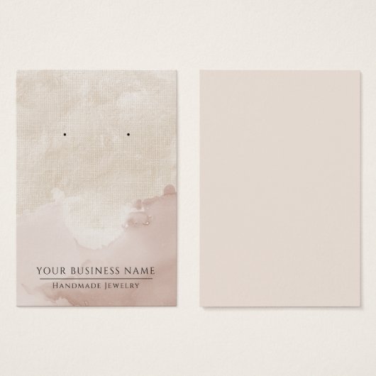 リネンフェイクインク水カラーイヤリング表示カード (正面&裏面)