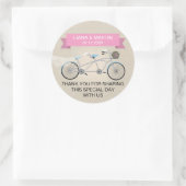 リネンフェイクピンクタンデムバイ結婚シクル ラウンドシール (バッグ)