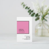 リネンフェミニンピンクグレーホワイトモダンプロフェッショナル 名刺 (スタンド正面)