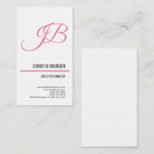 リネンフェミニン手書きモノグラムミニマル 名刺 (正面/裏面)