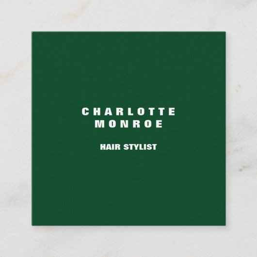 リネンフォレストグリーンミニマモダンリストプロフェッショナル スクエア名刺 (正面)