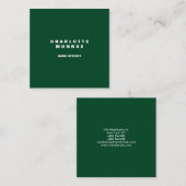 リネンフォレストグリーンミニマモダンリストプロフェッショナル スクエア名刺 (正面/裏面)