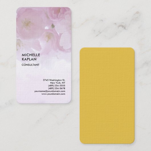 リネンフローラプロフェッショナル独占的フェミニン 名刺 (正面/裏面)