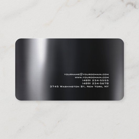 リネンブラックグレーレッドカラー美容師サロン 名刺 (裏面)