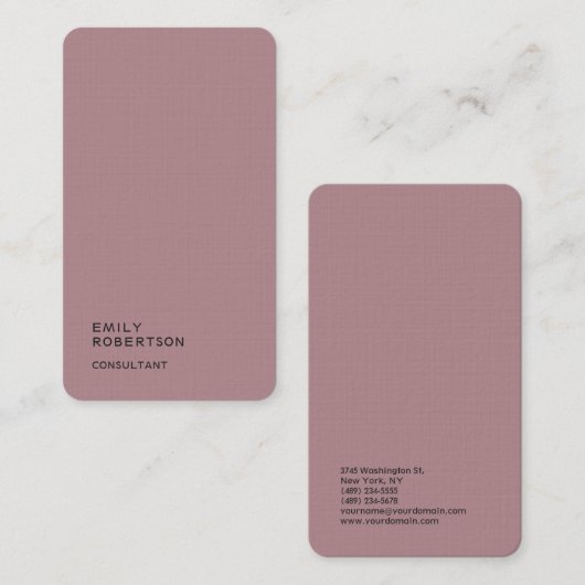 リネンプレインダスティバラトレンディーミニマルモダンリスト 名刺 (正面/裏面)