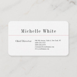 リネンプレーンエレガントホワイトプロフェッショナルモダン 名刺