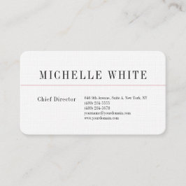 リネンプレーンエレガントホワイトプロフェッショナルモダン 名刺